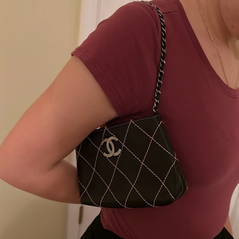 CHANEL Wild Stitch Mini Bag | Black Lambskin | 2004–2005 | Authentic